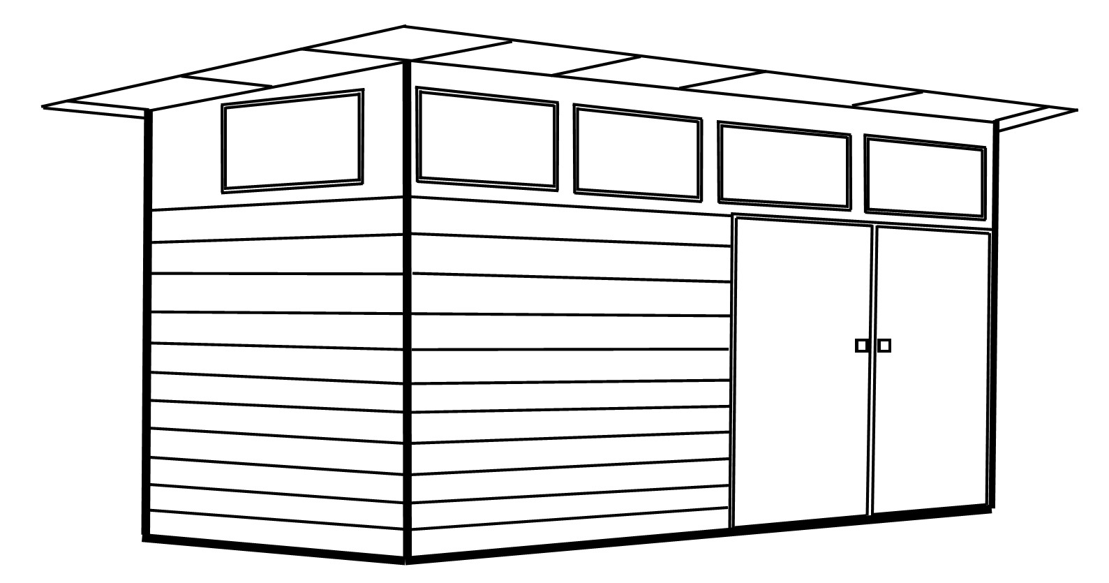 Lean to shed 3D