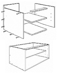 Base kitchen cabinet carcass diagram