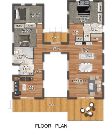 Pod style kit home floor plan