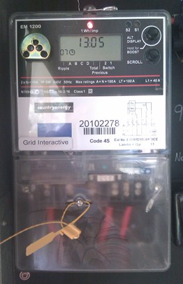 Solar grid interactive meter