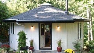 Small wooden yurt