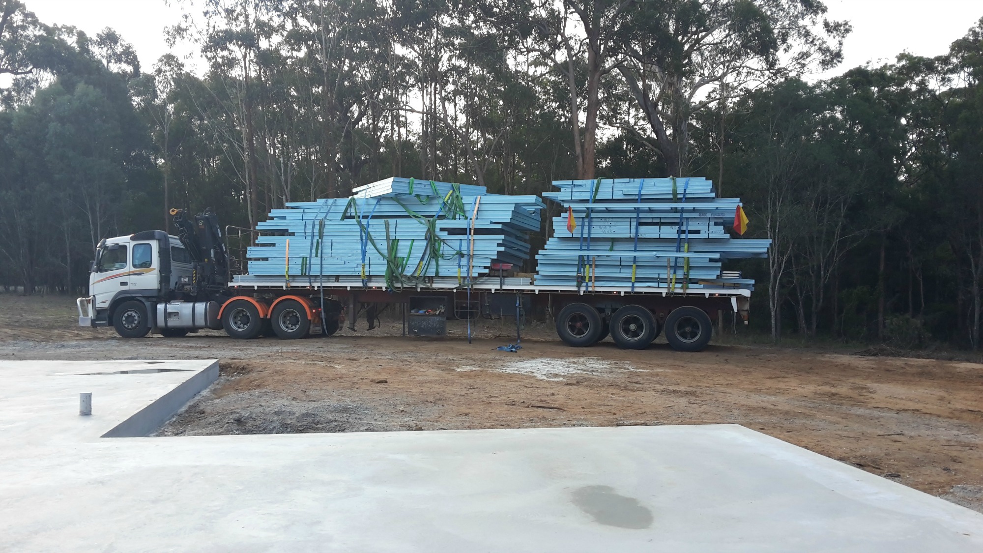 Steel home frame delivery