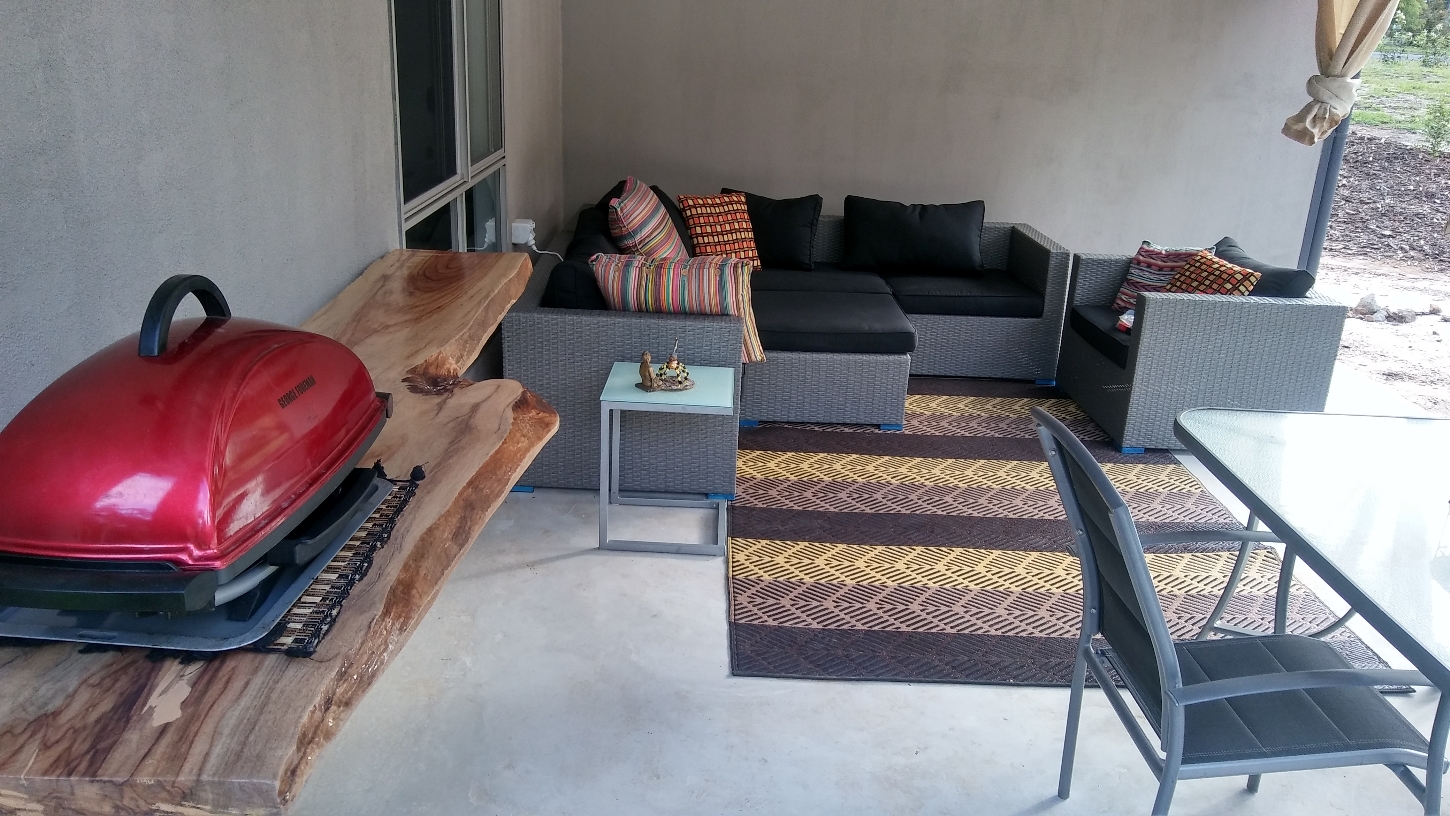 Outdoor room furnished