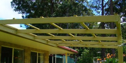 Pergola battens attached