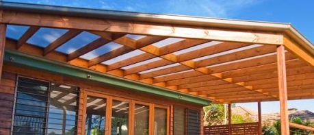 Wooden pergola wall mounted