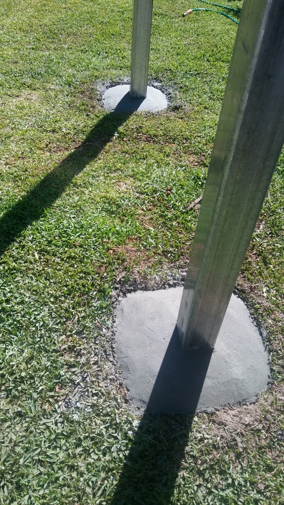 concreted shade sail posts