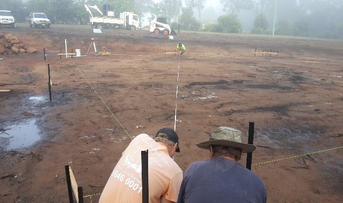 Setting out house foundations