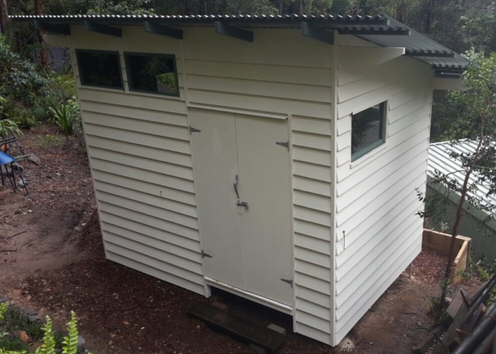 backyard wooden shed